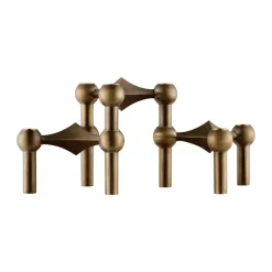 3 Candelabros STOFF Nagel, Bronzed brass