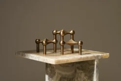 3 Candelabros STOFF Nagel, Bronzed brass