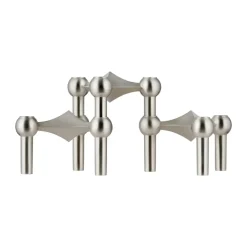 3 Candelabros STOFF Nagel, Cromo cepillado