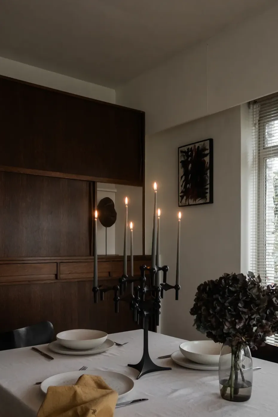 3 Candelabros STOFF Nagel, negro