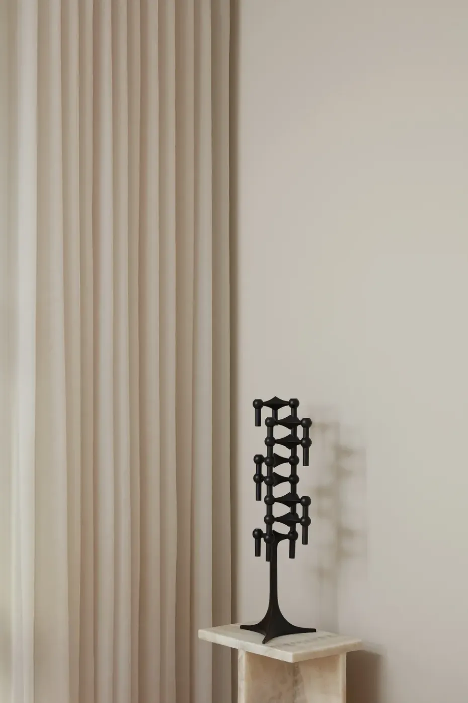 3 Candelabros STOFF Nagel, negro