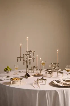 3 Candelabros STOFF Nagel, cromo