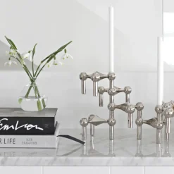 3 Candelabros STOFF Nagel, cromo