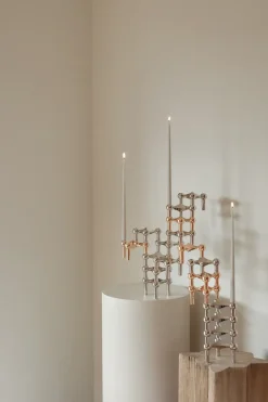 3 Candelabros STOFF Nagel, oro rosa