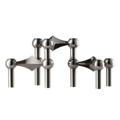 3 Candelabros STOFF Nagel, cromo negro