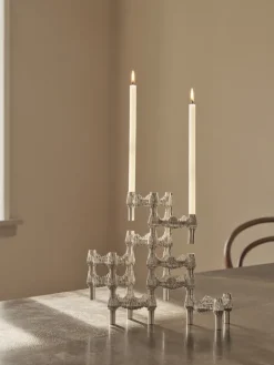 3 Candelabros STOFF Quist, Cromo cepillado