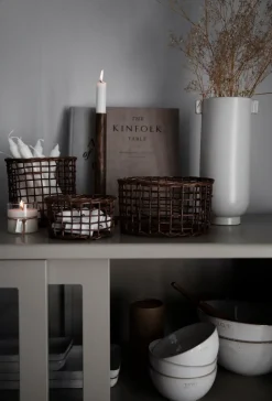 4 Cestas de bambú Ernst, marrón oscuro