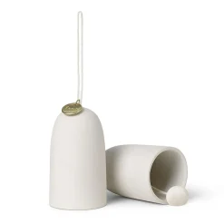 2 Colgantes de navidad Bell klocka Ø4 cm, Off-white