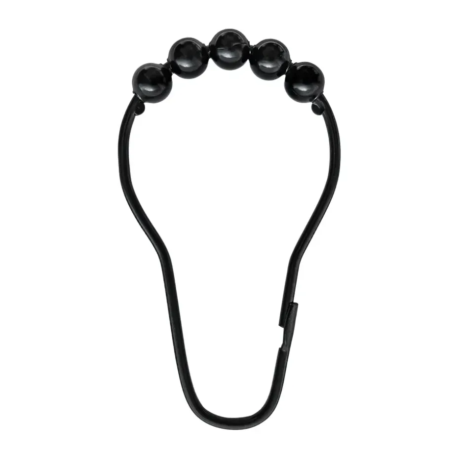 10 Ganchos Aqua para cortina de ducha, Negro