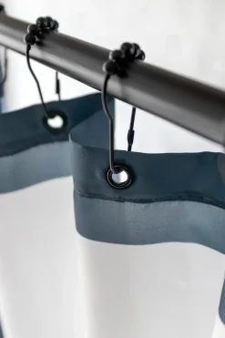 10 Ganchos Aqua para cortina de ducha, Negro