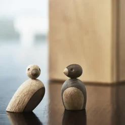 2 Gorriones de madera, roble