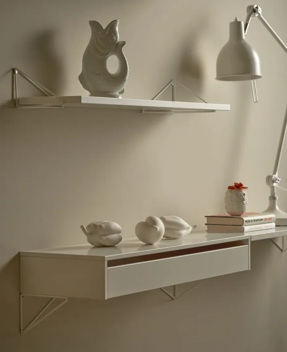 2 Soportes para balda Pythagoras, blanco