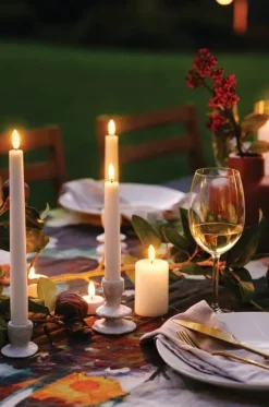 2 Velas alargadas LED Uyuni blanco, 25,2 cm