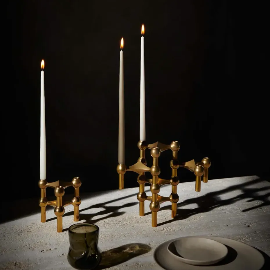 6 Velas cónicas STOFF de ester & erik, Taupe