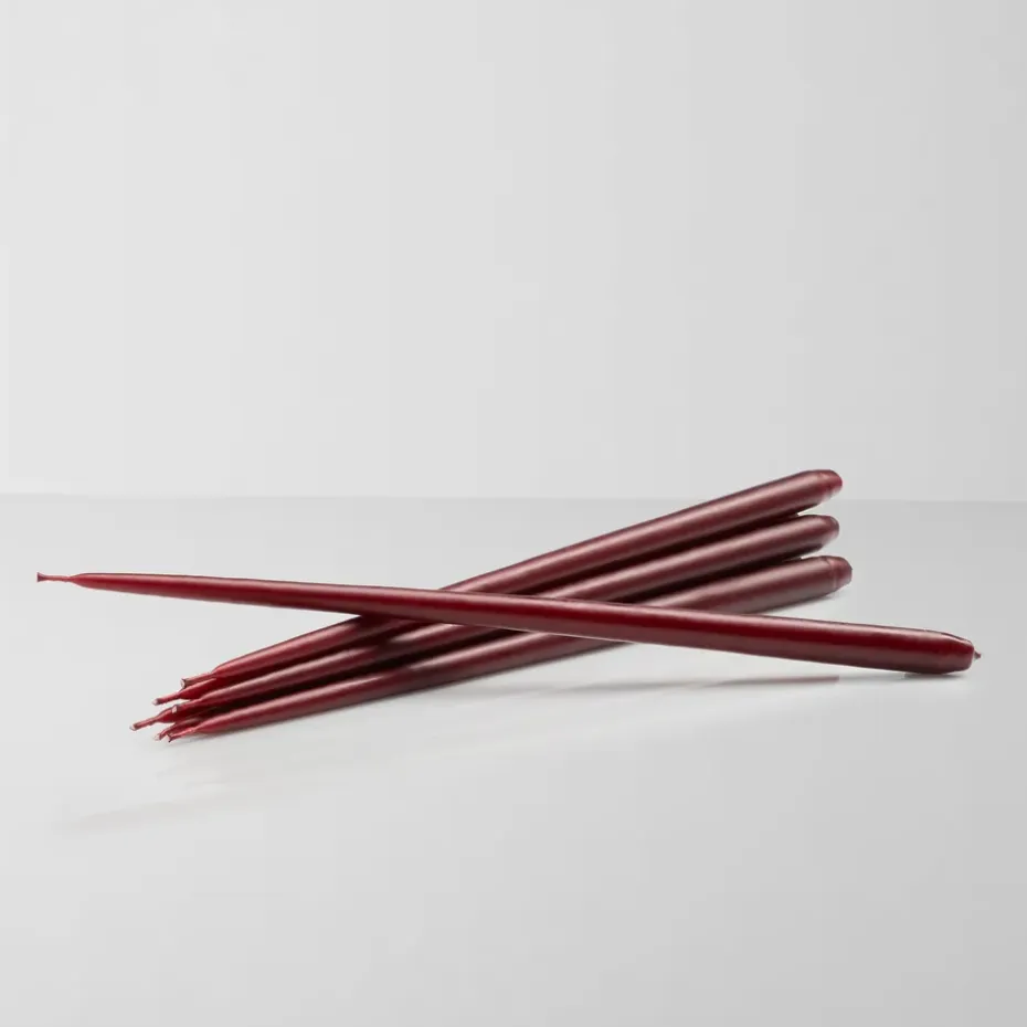 6 Velas cónicas STOFF de ester & erik, Burgundy red