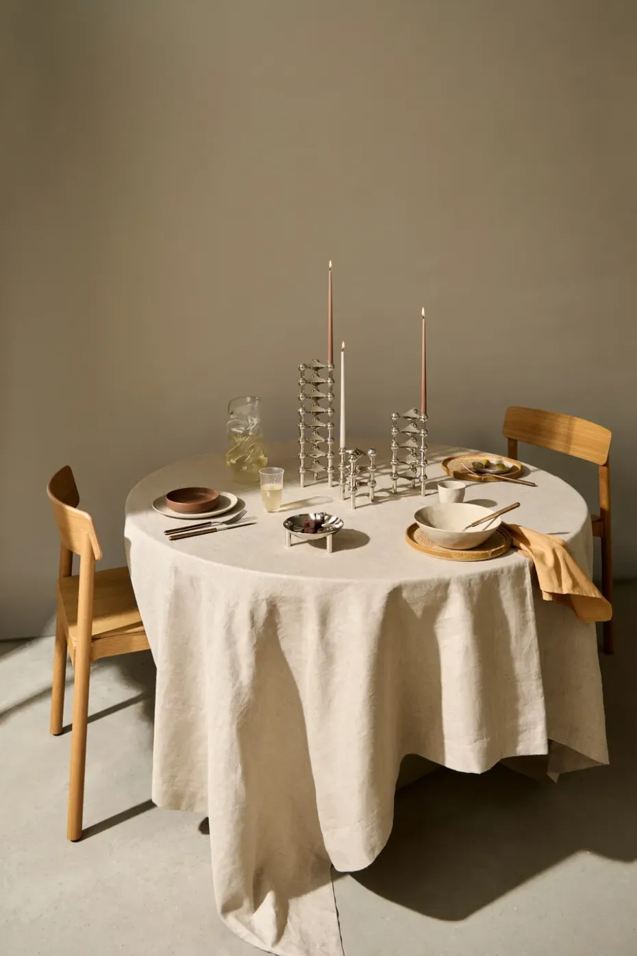 6 Velas cónicas STOFF de ester & erik, Soft brown