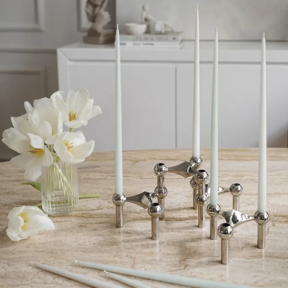 6 Velas cónicas STOFF de ester & erik, Dusty menta