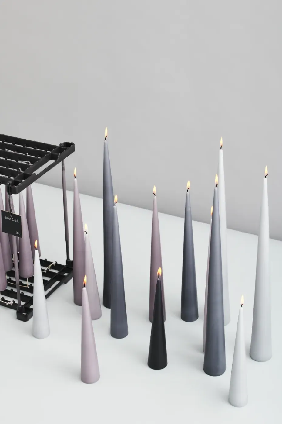 2 Velas ester & erik 37 cm mate, Dark slate 74