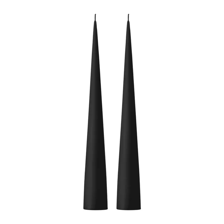 2 Velas ester & erik 37 cm mate, Velvet matt black 95