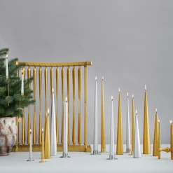 4 Velas ester & erik 32 cm metalico, Silver