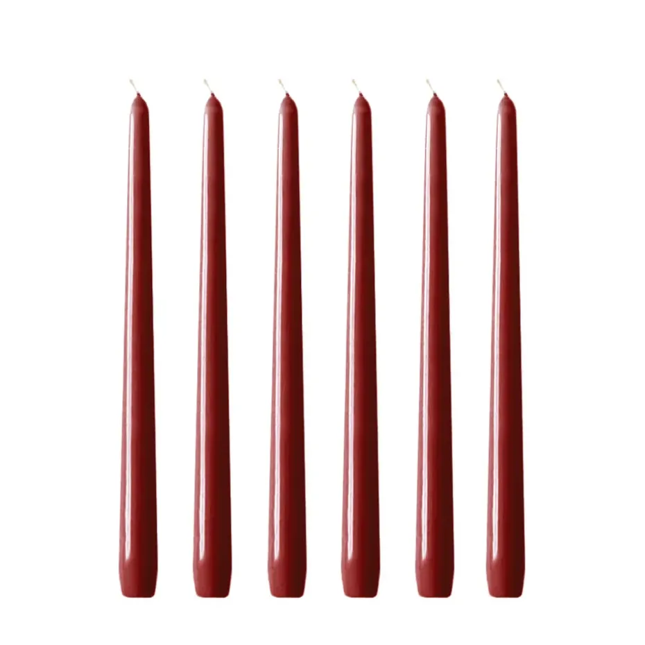 6 Velas Herrgårdsljus 30 cm, Borgoña brillo