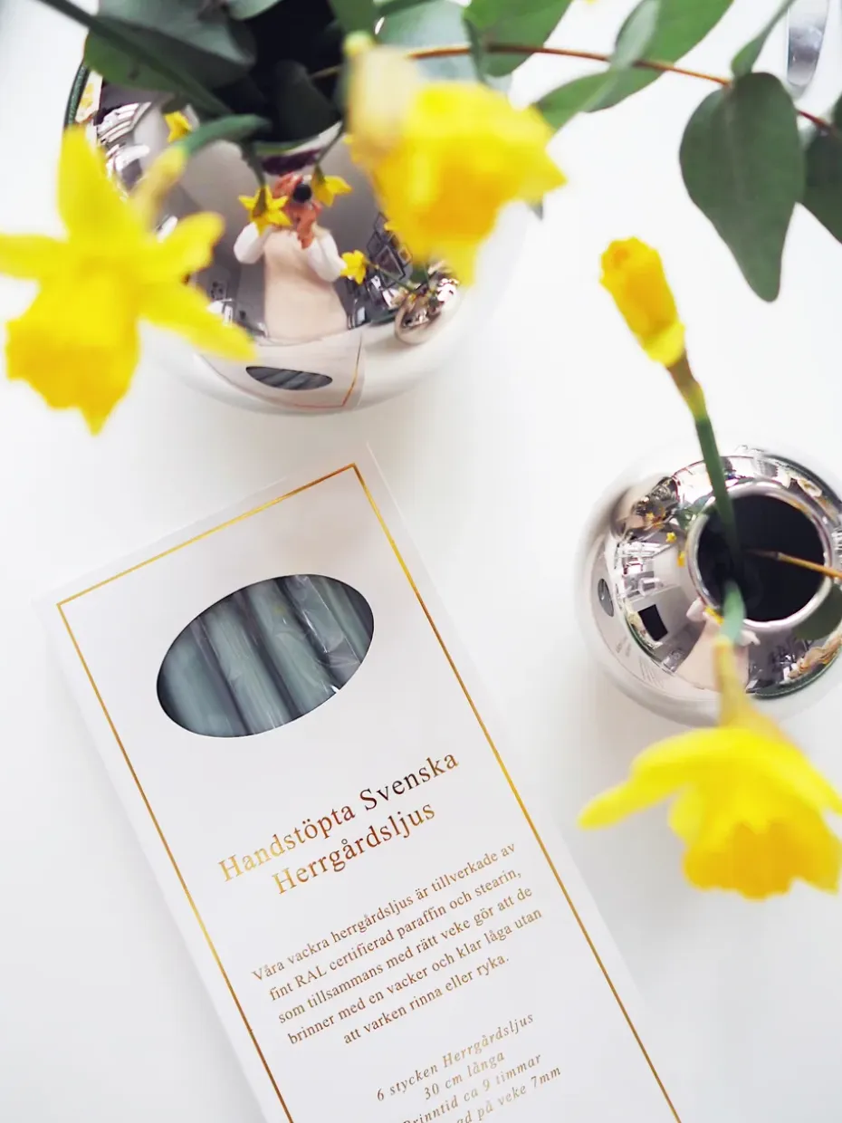 6 Velas Herrgårdsljus 30 cm, Eucalipto