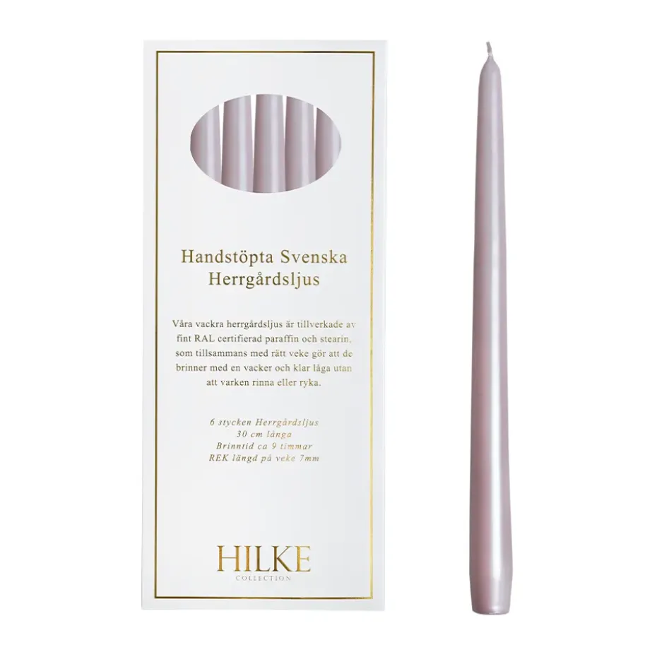 6 Velas Herrgårdsljus 30 cm, Rosa perla