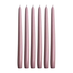6 Velas Herrgårdsljus 30 cm, Rosa metalizado
