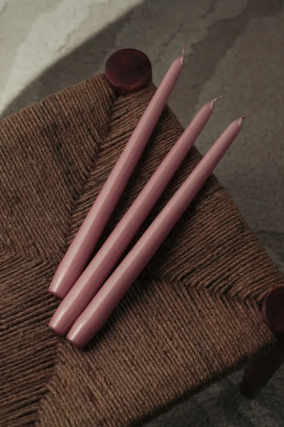 6 Velas Herrgårdsljus 30 cm, Rosa metalizado