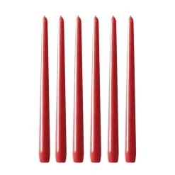6 Velas Herrgårdsljus 30 cm, Rojo brillo