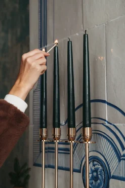 6 Velas Herrgårdsljus 30 cm, Verde oscuro