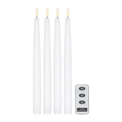 4 Velas LED Bright 28,5 cm con control remoto, blanco