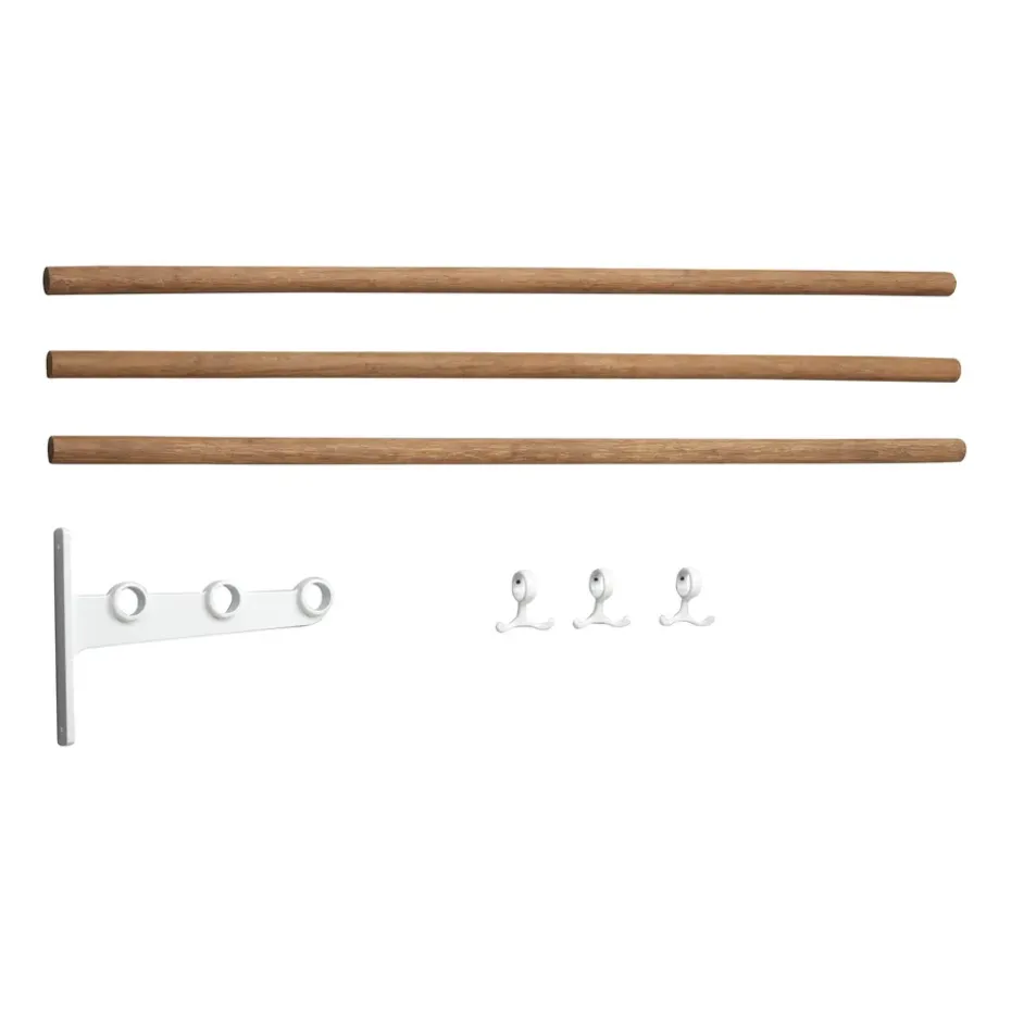 Accesorio estante perchero Nostalgi, estante zapatero, Bambú-blanco