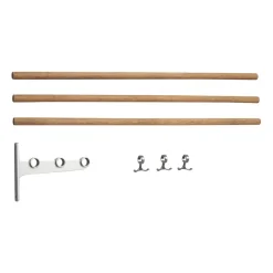 Accesorio estante perchero Nostalgi, estante zapatero, Bambú-aluminio