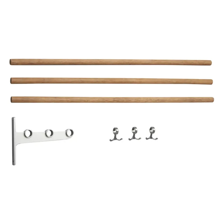 Accesorio estante perchero Nostalgi, estante zapatero, Bambú-aluminio