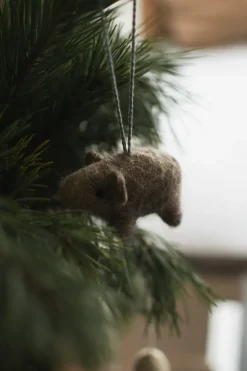 Adorno colgante Hanging pig, Beige