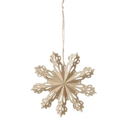 Adorno de navidad Snowflake natural, Ø15 cm