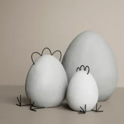 Adorno de pascua Heavy Hen hormigón, grande