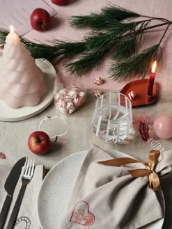 Adorno navideño Candy vidrio 2 piezas, Dusty pink