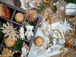 Adorno navideño Peo lana 2 piezas, Marrón