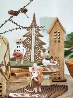 Adorno navideño Peo lana 3 piezas, Natural