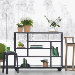 Adorno Space, Roble aceitado blanco, vidrio