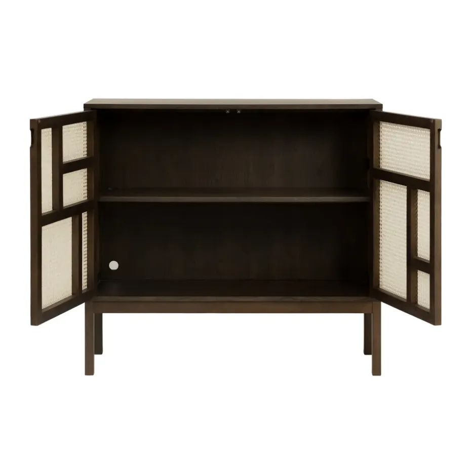 Aparador Air, Roble oscuro, 120x110 cm, con patas