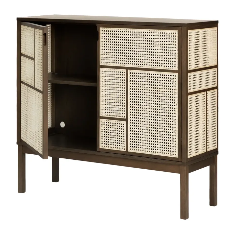 Aparador Air, Roble oscuro, 120x110 cm, con patas