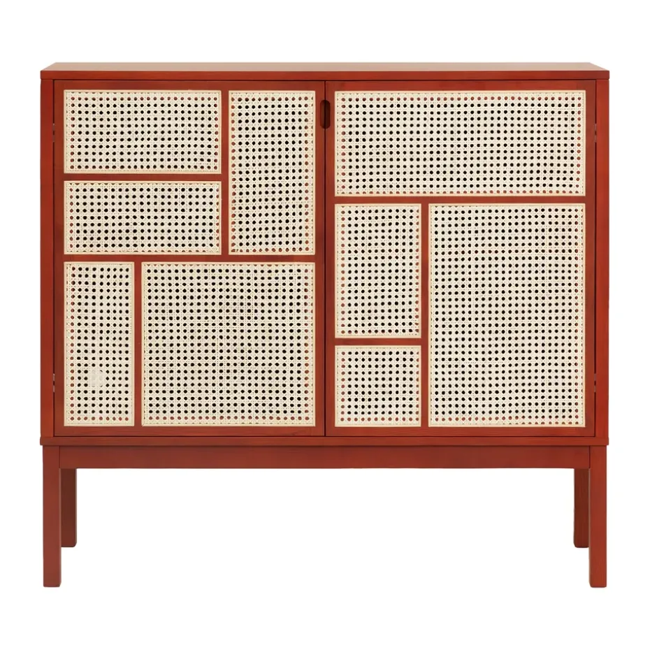 Aparador Air, Rojo, 120x110 cm, con patas