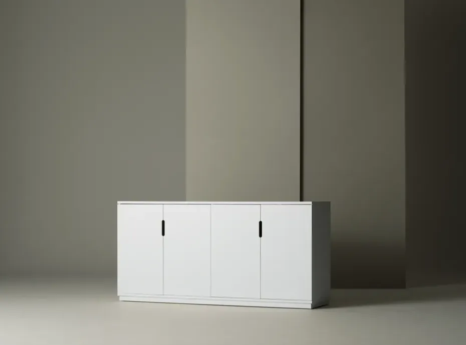 Aparador Aoko 77x160 cm, Lacado blanco