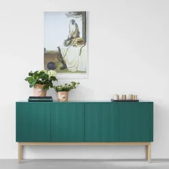 Aparador Beam, Gris claro, base gris claro