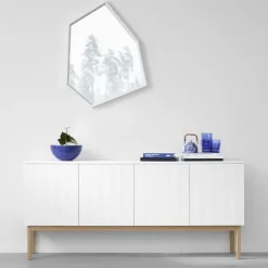 Aparador Beam, Lacado blanco, base blanca