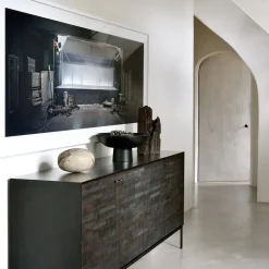 Aparador Grooves, Black 3 puertas