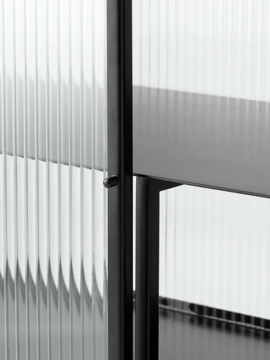 Aparador Haze, Black-vidrio ondulado